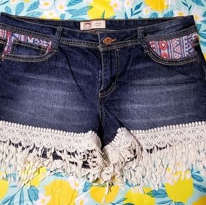 Super cute Denim shorts with tribal design